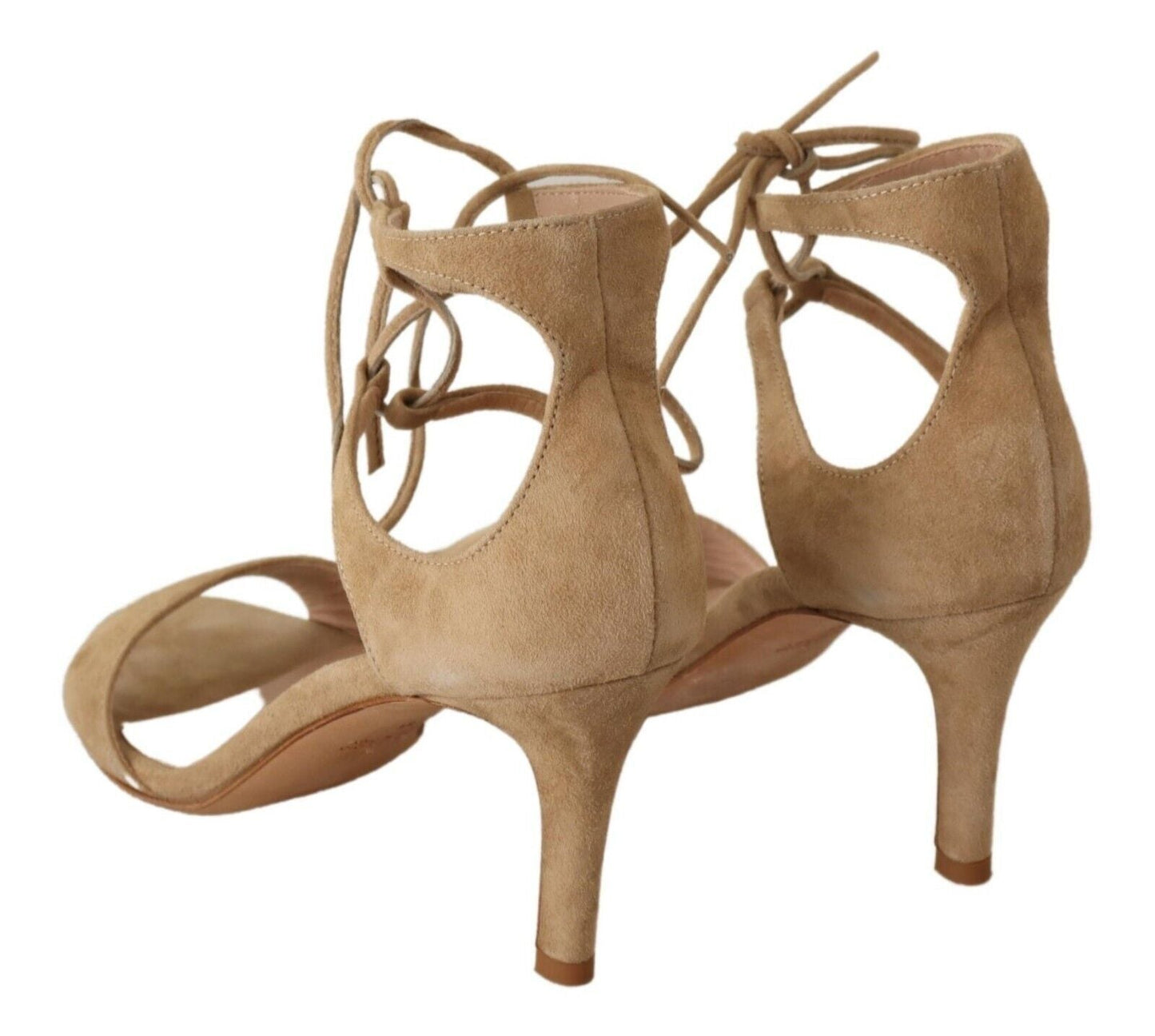 Maria Christina Heels Pumps aus Veloursleder in Beige