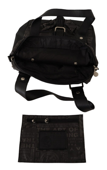 Wayfarer Damen Handtasche Stoff Schwarz Grau