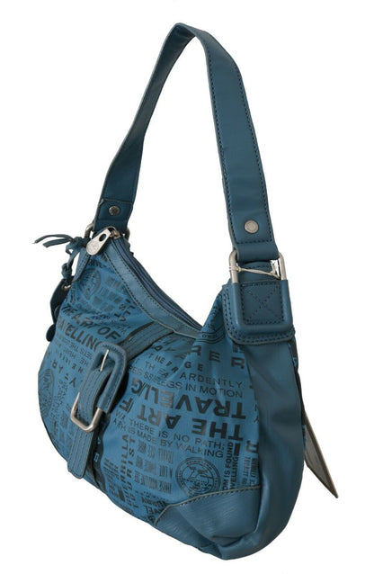 Wayfarer Damen Schultertasche Stoff Blau