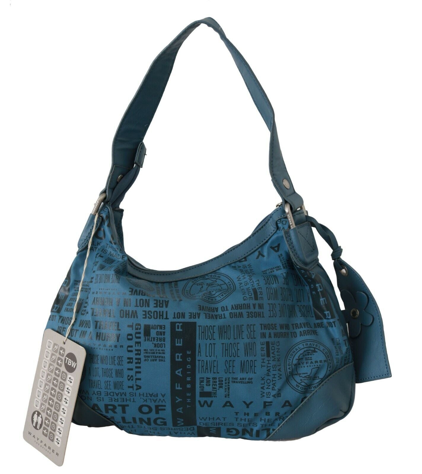 Wayfarer Damen Schultertasche Stoff Blau