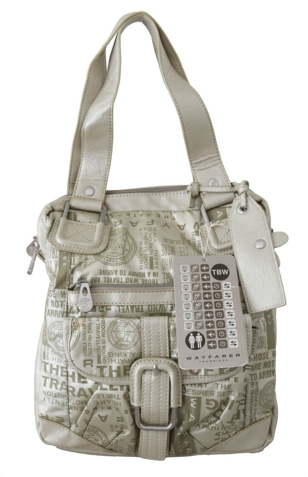 Wayfarer Damen Schultertasche Stoff Weiß