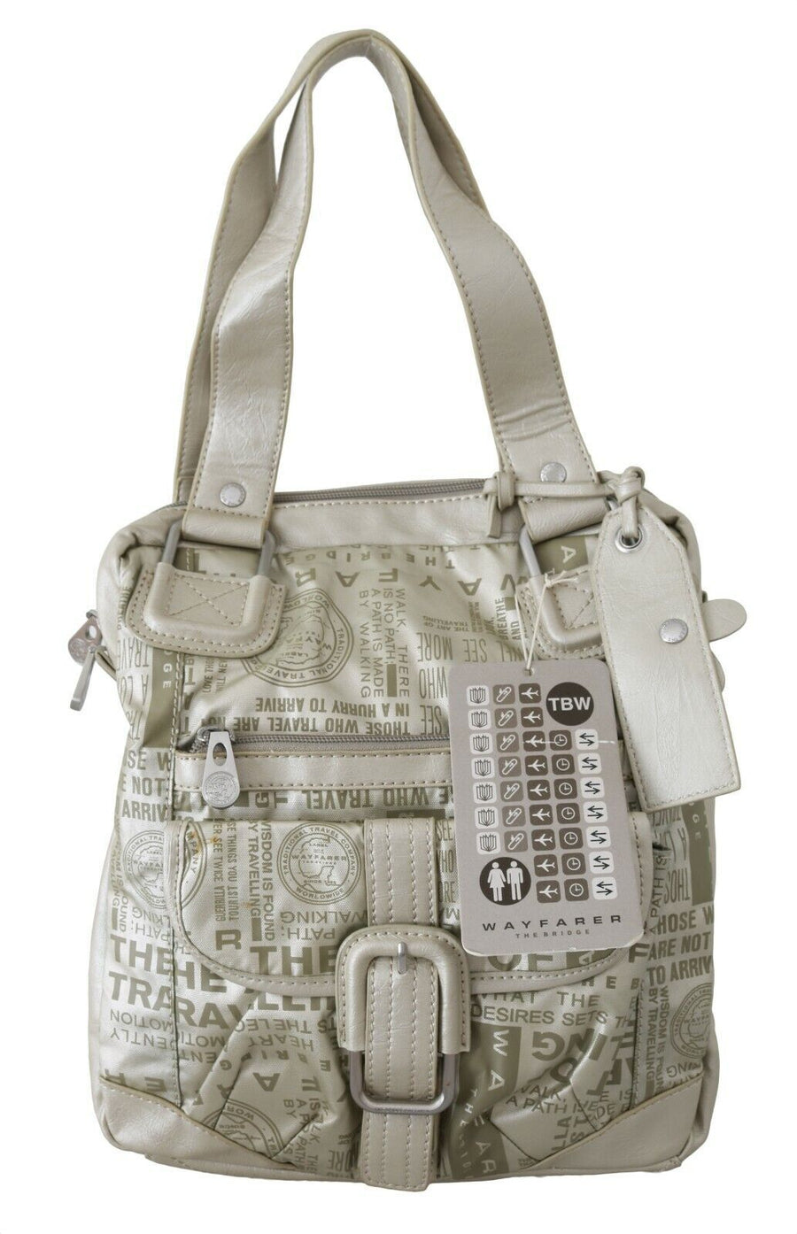 Wayfarer Damen Schultertasche Stoff Weiß