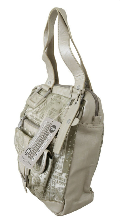 Wayfarer Damen Schultertasche Stoff Weiß
