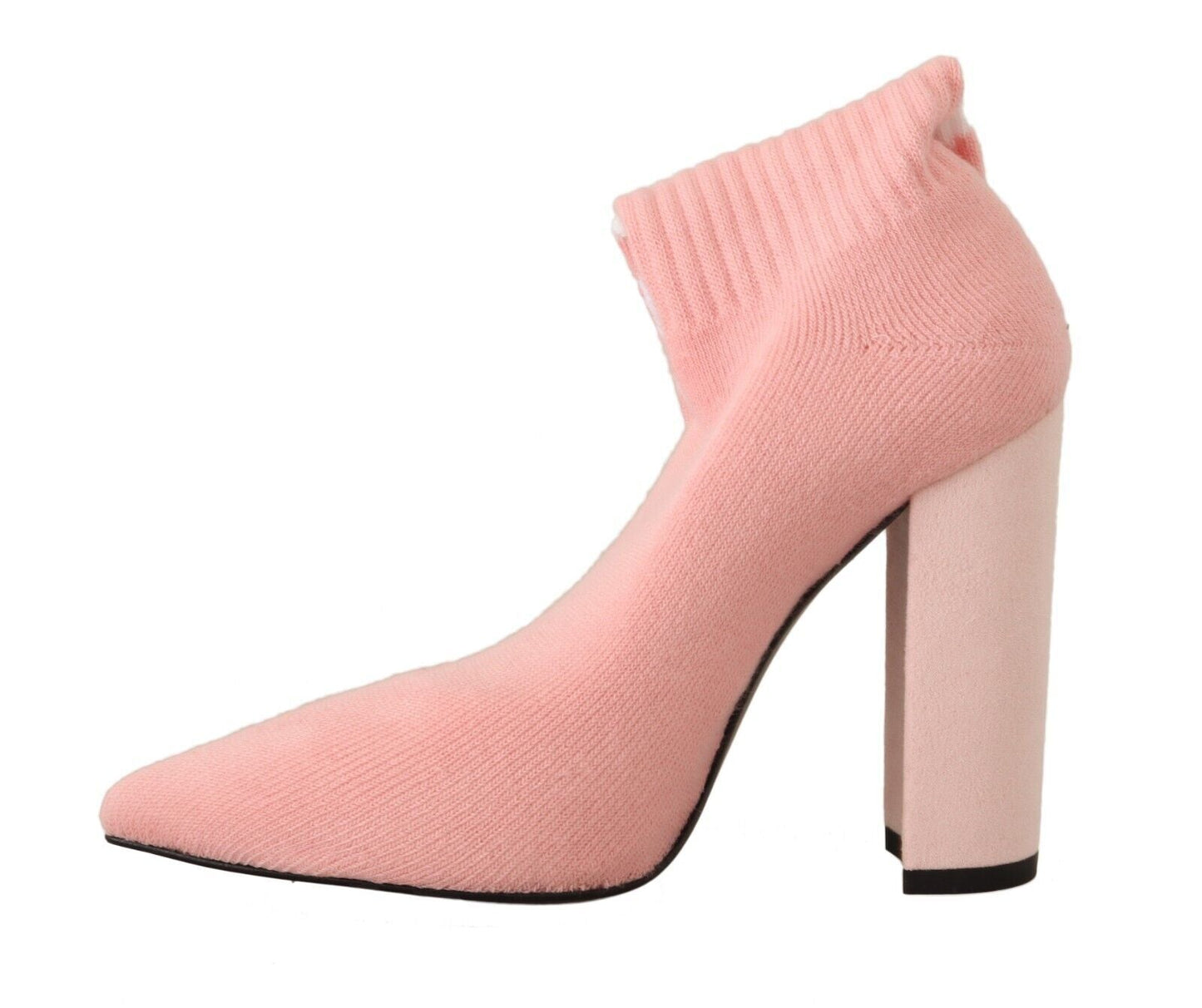 GCDS Damen Ankle Boots aus Veloursleder in Pink mit Logo-Socke