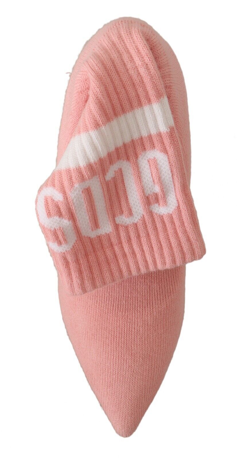 GCDS Damen Ankle Boots aus Veloursleder in Pink mit Logo-Socke