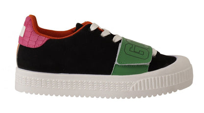 GCDS Damen Low-Top Sneaker aus Veloursleder in Multicolor