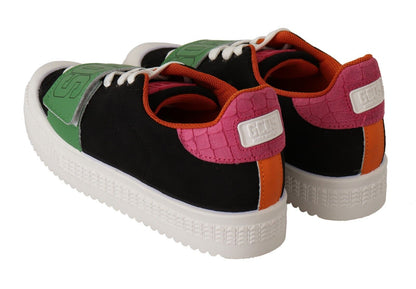 GCDS Damen Low-Top Sneaker aus Veloursleder in Multicolor