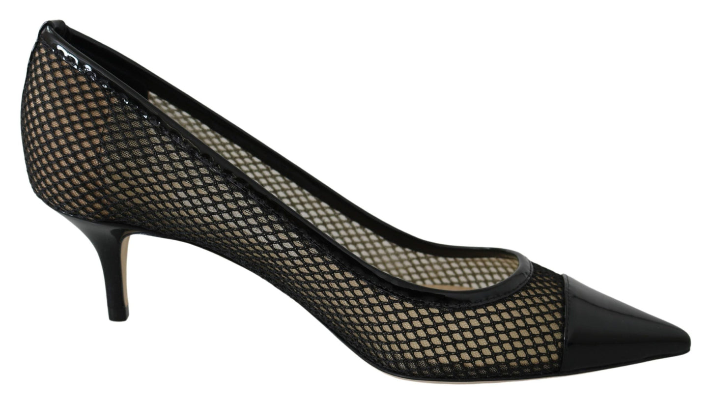 Jimmy Choo Pumps Amika 50 aus Mesh und Lack in Schwarz
