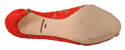 Dolce & Gabbana Pumps Taormina aus Spitze in Rot mit Kristallen