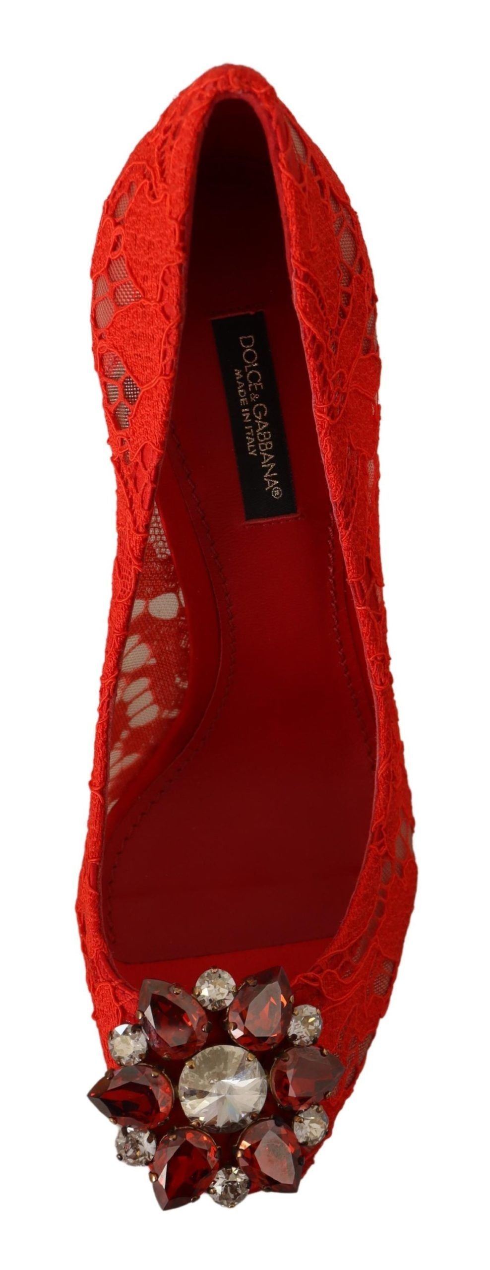 Dolce & Gabbana Pumps Taormina aus Spitze in Rot mit Kristallen