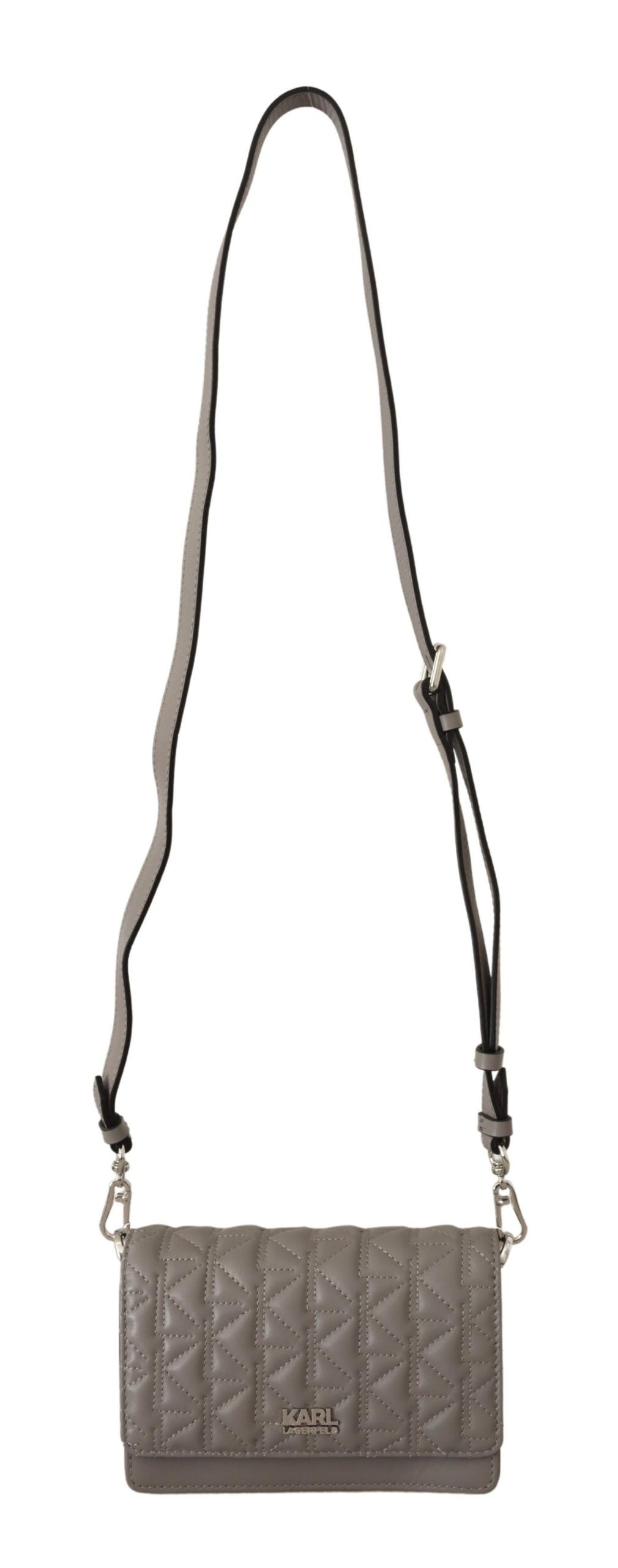 Karl Lagerfeld Crossbody Tasche K/KURL aus Leder in Hellgrau