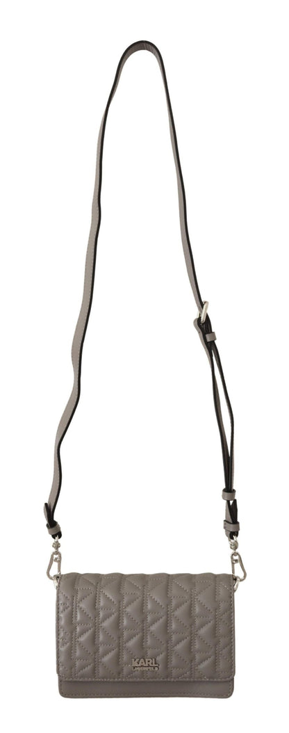 Karl Lagerfeld Crossbody Tasche K/KURL aus Leder in Hellgrau