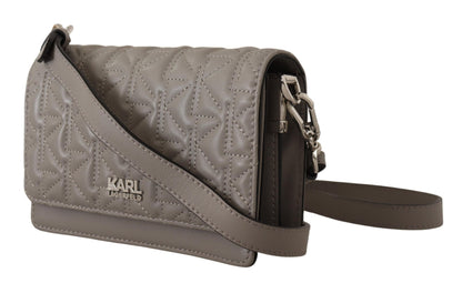 Karl Lagerfeld Crossbody Tasche K/KURL aus Leder in Hellgrau