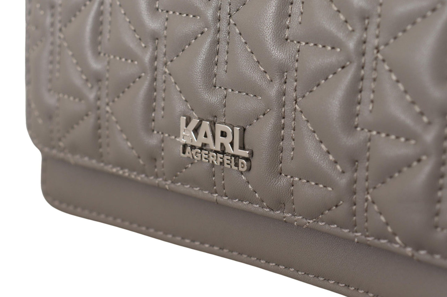 Karl Lagerfeld Crossbody Tasche K/KURL aus Leder in Hellgrau