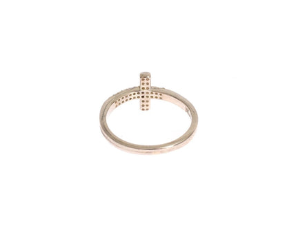Nialaya Damen Ring aus Silber mit klarem CZ-Kreuz