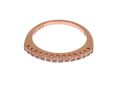 Nialaya Damen Ring aus vergoldetem Sterlingsilber in Rotgold mit klaren CZ-Kristallen