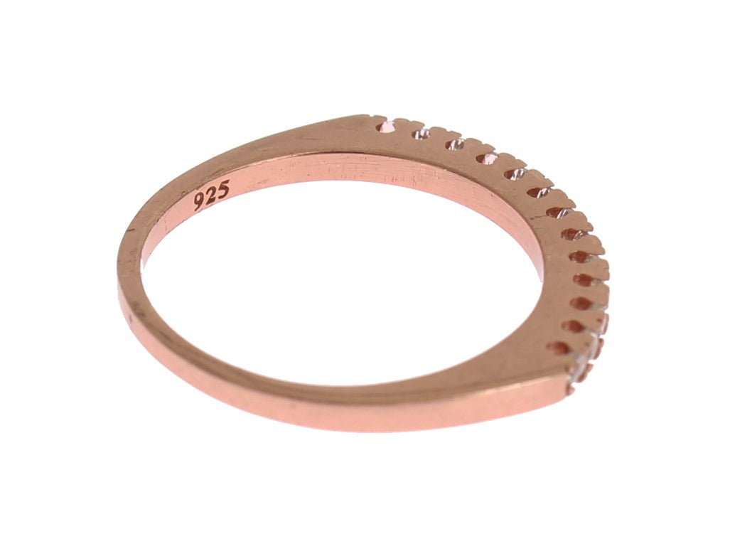 Nialaya Damen Ring aus vergoldetem Sterlingsilber in Rotgold mit klaren CZ-Kristallen