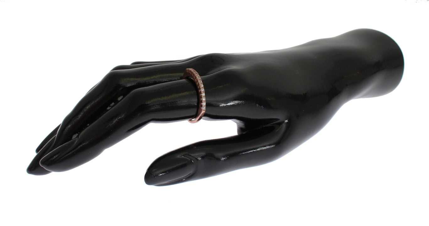 Nialaya Damen Ring aus vergoldetem Sterlingsilber in Rotgold mit klaren CZ-Kristallen