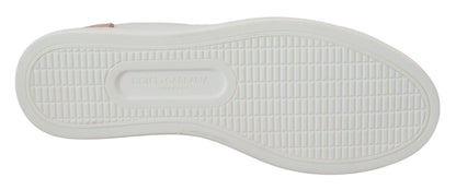 Dolce & Gabbana Low-Top Sneaker aus Leder in Weiß und Pink