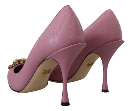 Dolce & Gabbana Damen Heels Pumps DEVOTION aus Leder in Pink