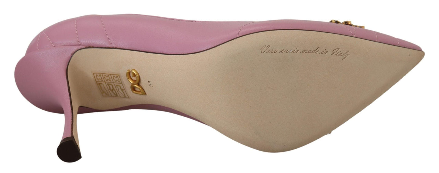Dolce & Gabbana Damen Heels Pumps DEVOTION aus Leder in Pink