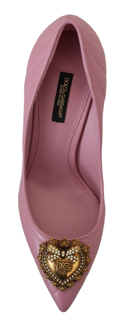 Dolce & Gabbana Damen Heels Pumps DEVOTION aus Leder in Pink