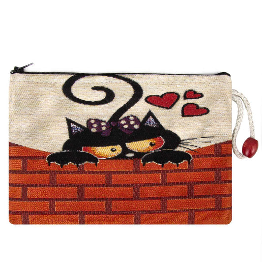 Geldtasche mit Katzenmotiv 2 - 21 x 15cm