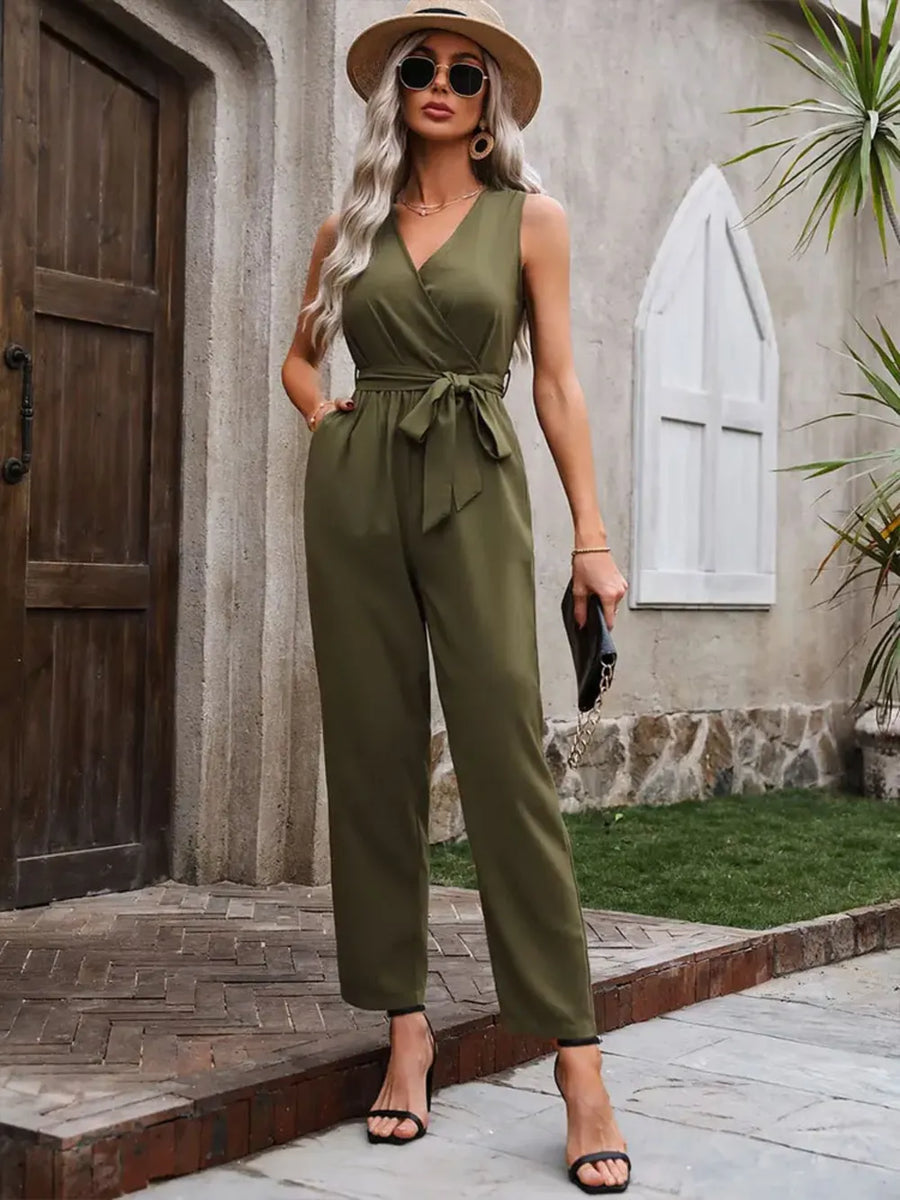 Damen Jumpsuit mit Wickeloptik