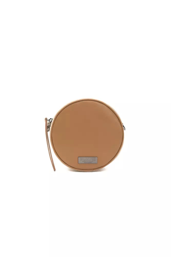 Pompei Donatella Kleine Oval Crossbody Tasche aus Leder in Braun
