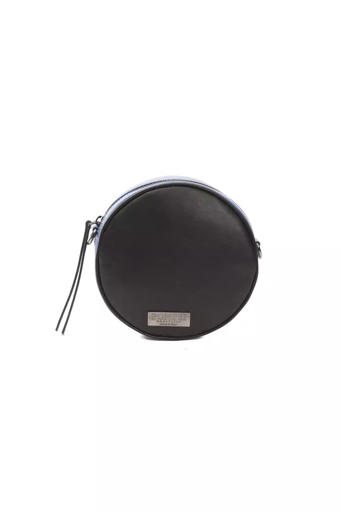 Pompei Donatella Kleine Oval Crossbody Tasche aus Leder in Schwarz