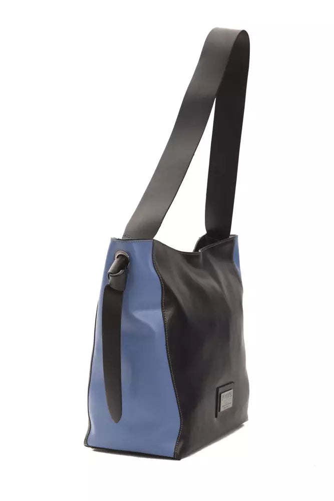 Pompei Donatella Schultertasche aus Leder in Schwarz