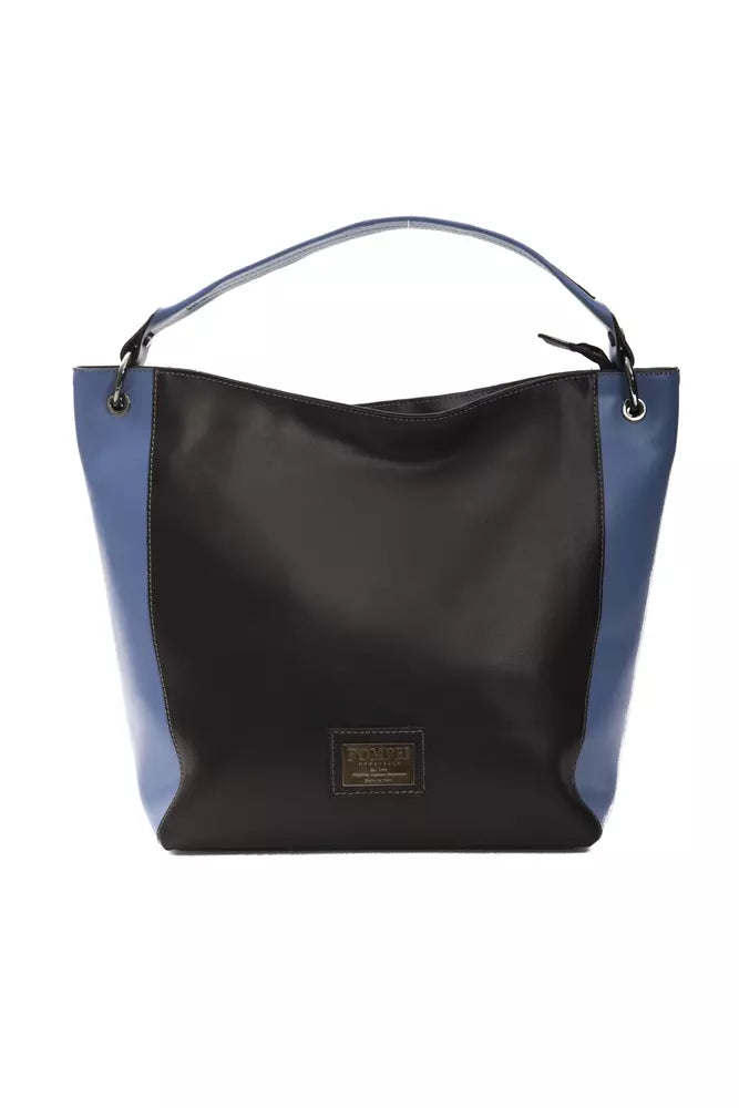 Pompei Donatella Schultertasche aus Leder in Schwarz