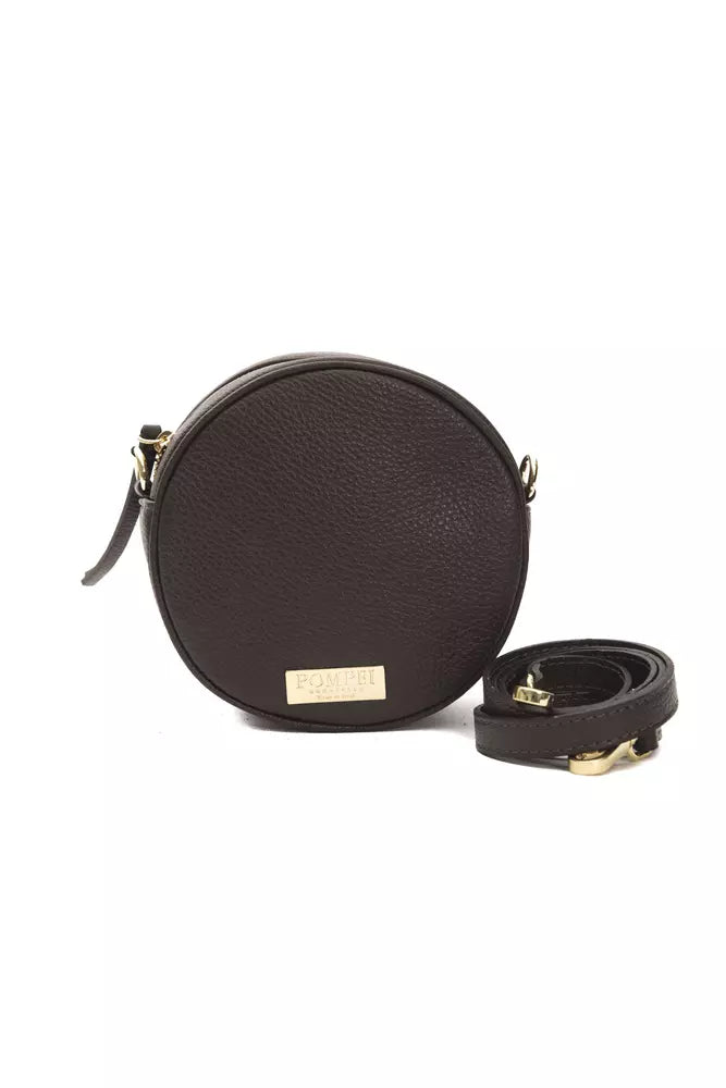 Pompei Donatella Kleine Oval Crossbody Tasche aus Leder in Braun