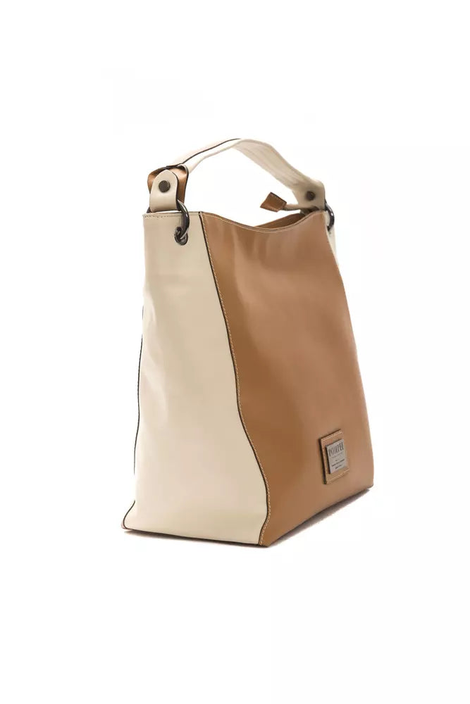 Pompei Donatella Schultertasche aus Leder in Braun
