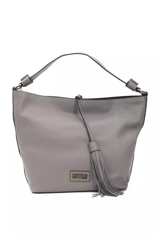 Pompei Donatella Schultertasche aus Leder in Grau