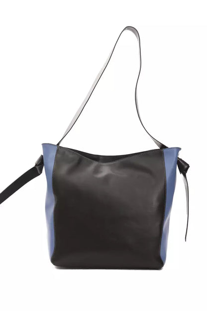 Pompei Donatella Schultertasche aus Leder in Schwarz