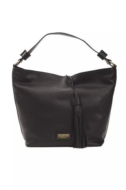 Pompei Donatella Schultertasche aus Leder in Schwarz