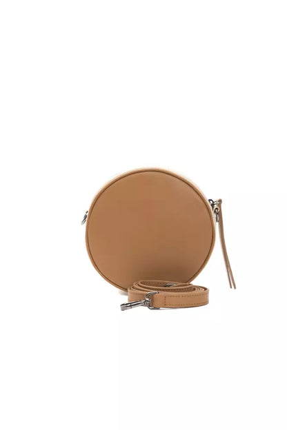 Pompei Donatella Kleine Oval Crossbody Tasche aus Leder in Braun