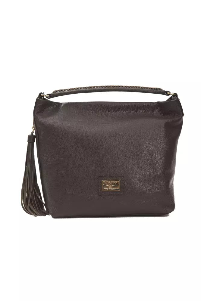 Pompei Donatella Schultertasche aus Leder in Braun