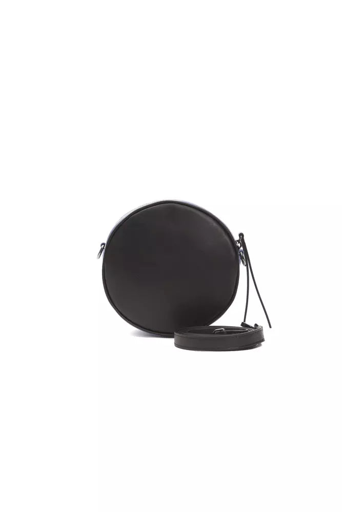 Pompei Donatella Kleine Oval Crossbody Tasche aus Leder in Schwarz
