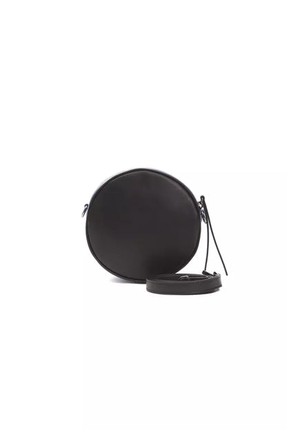 Pompei Donatella Kleine Oval Crossbody Tasche aus Leder in Schwarz