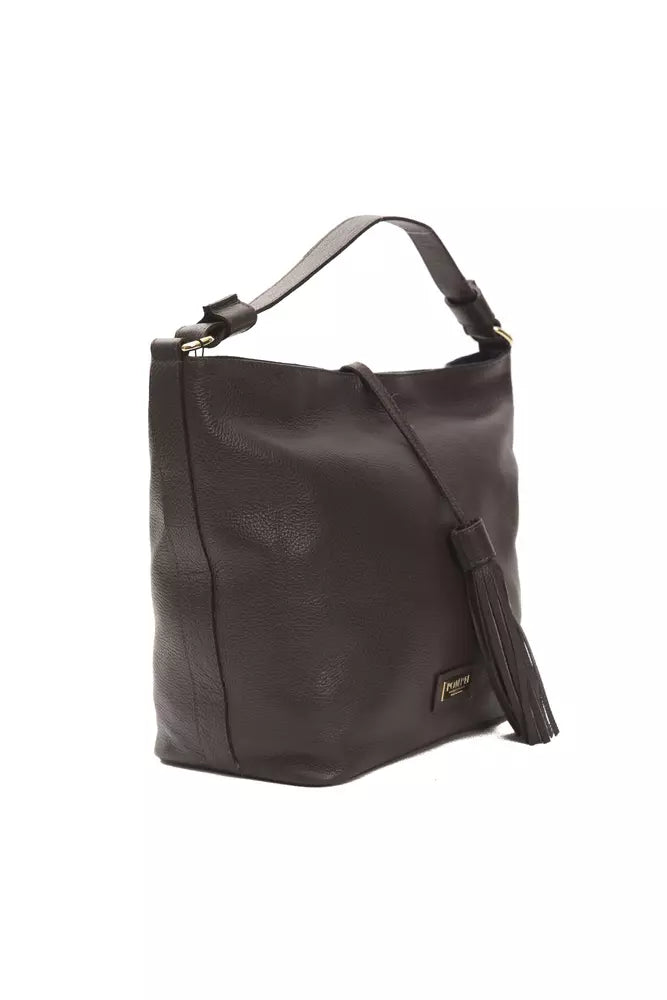Pompei Donatella Schultertasche aus Leder in Braun
