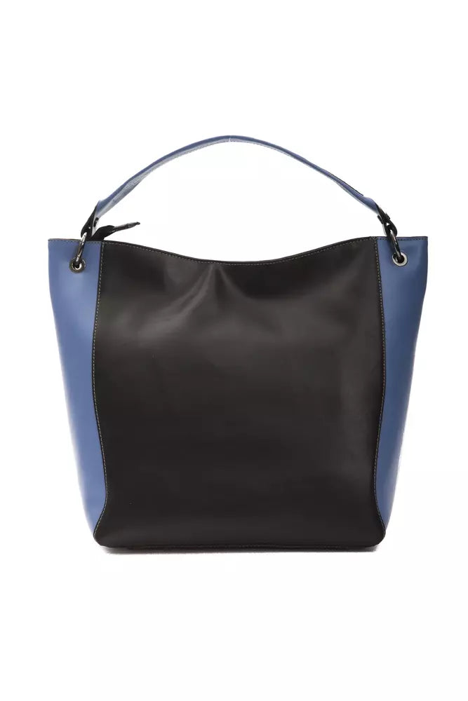 Pompei Donatella Schultertasche aus Leder in Schwarz