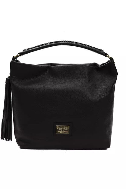 Pompei Donatella Schultertasche aus Leder in Schwarz