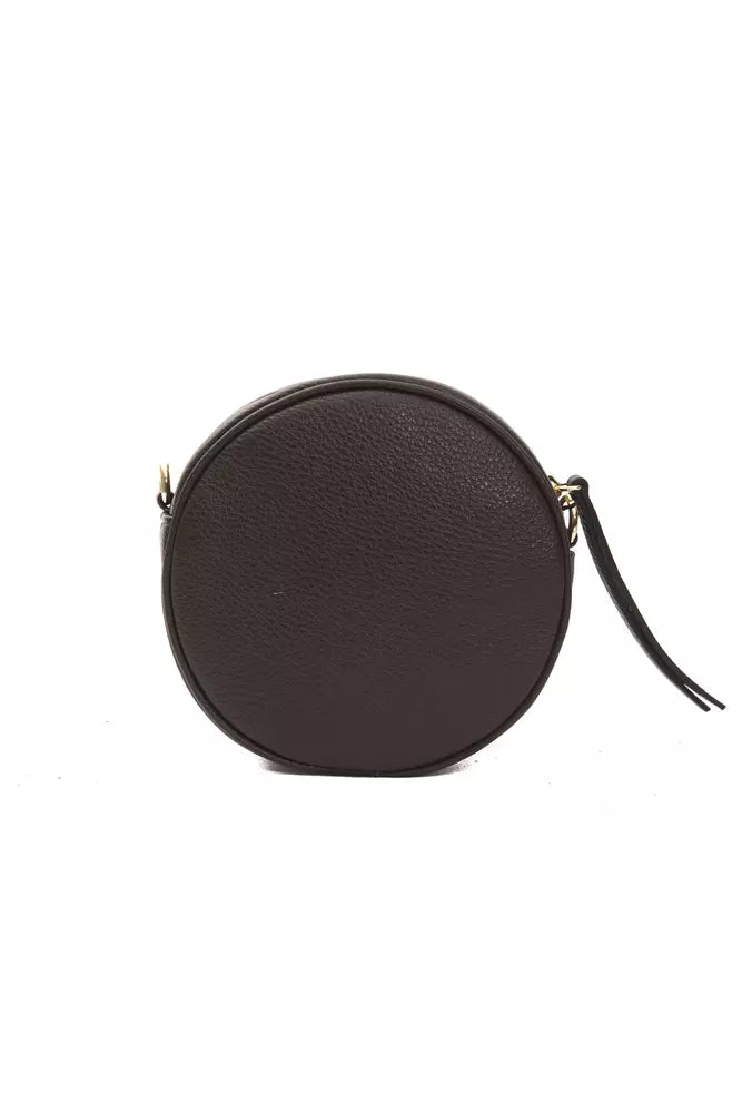 Pompei Donatella Kleine Oval Crossbody Tasche aus Leder in Braun