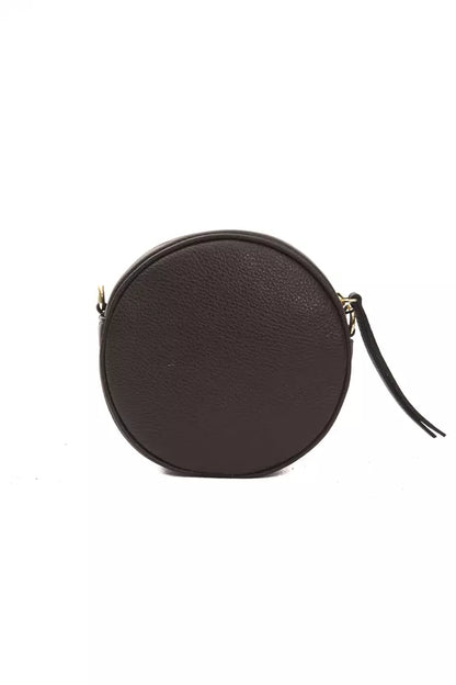 Pompei Donatella Kleine Oval Crossbody Tasche aus Leder in Braun