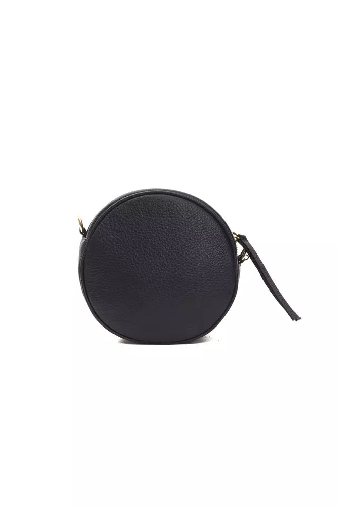 Pompei Donatella Kleine Oval Crossbody Tasche aus Leder in Grau
