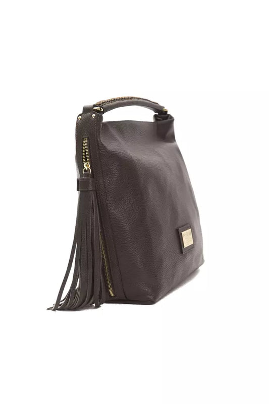 Pompei Donatella Schultertasche aus Leder in Braun