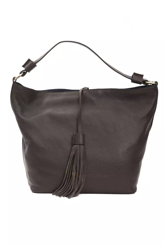 Pompei Donatella Schultertasche aus Leder in Braun