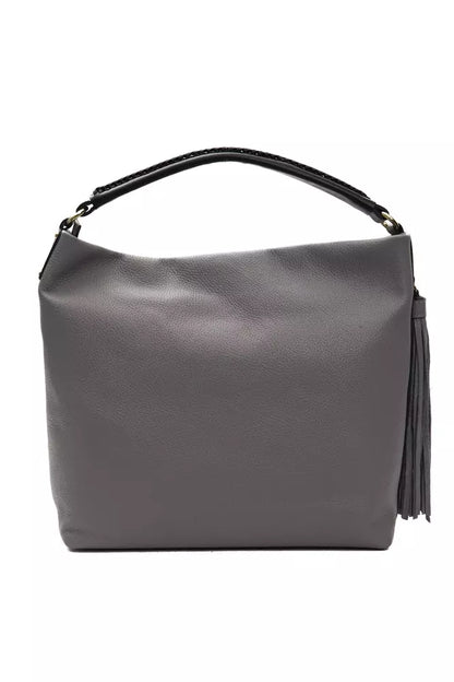 Pompei Donatella Schultertasche aus Leder in Grau